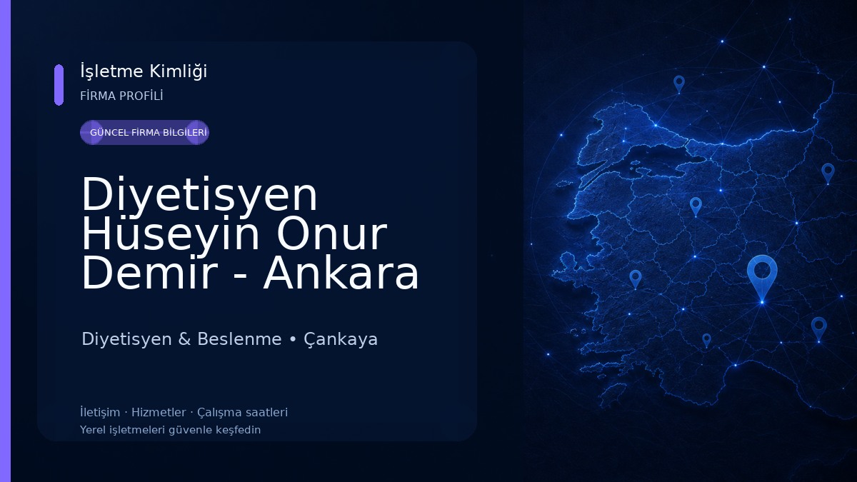 Diyetisyen Hüseyin Onur Demir - Ankara Diyetisyen - Online Diyet - Kızılay Diyetisyen