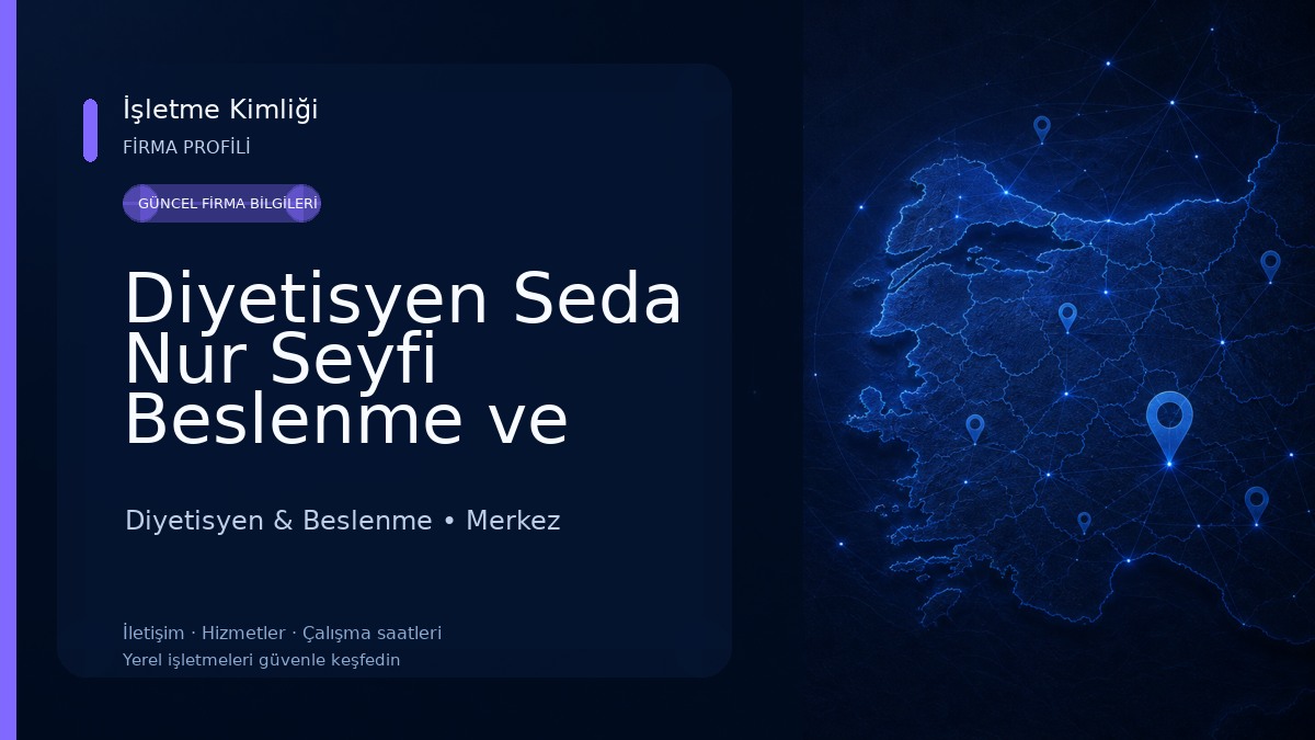 Diyetisyen Seda Nur Seyfi Beslenme ve Diyet Danışmanlığı Diyetisyen & Beslenme