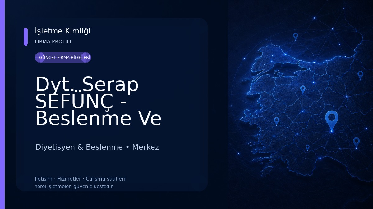 Dyt. Serap SEFÜNÇ - Beslenme Ve Diyet Danışmanlığı Merkezi