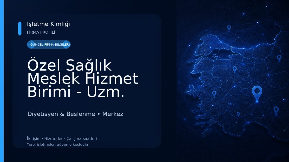 Özel Sağlık Meslek Hizmet Birimi - Uzm. Diyetisyen Nur Nagehan Kar Diyetisyen & Beslenme
