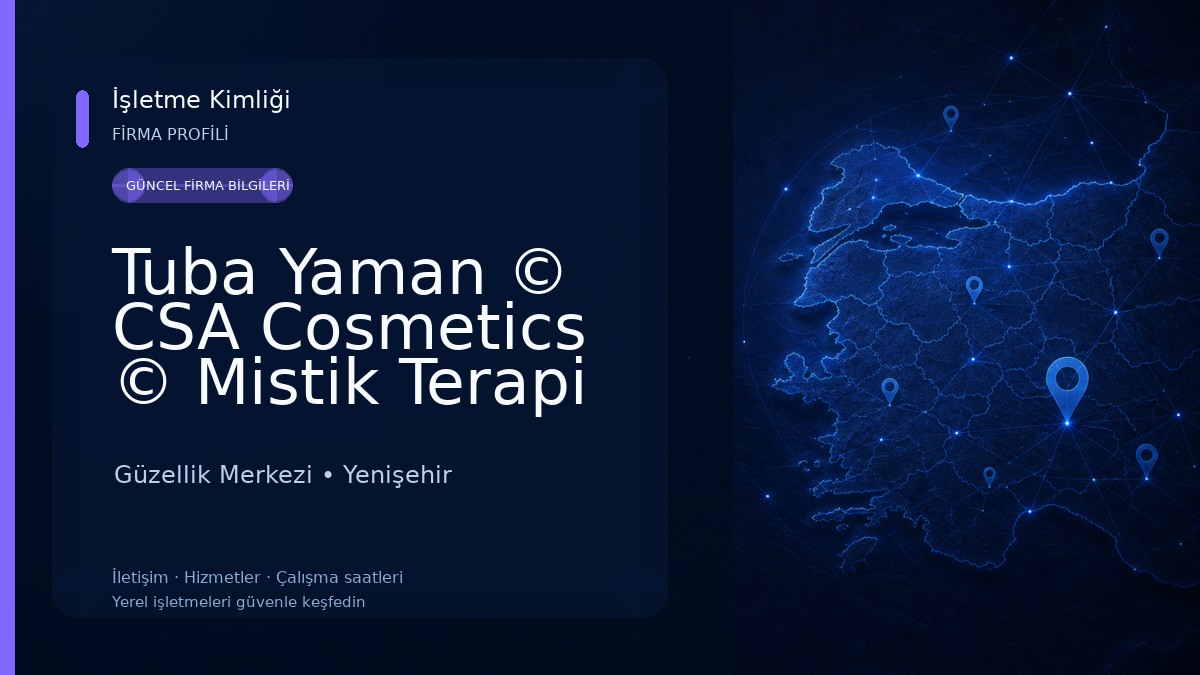 Tuba Yaman © CSA Cosmetics © Mistik Terapi Güzellik Merkezi