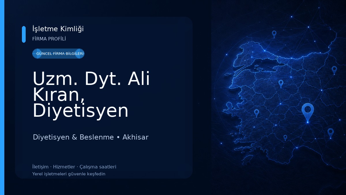 Uzm. Dyt. Ali Kıran, Diyetisyen Diyetisyen & Beslenme