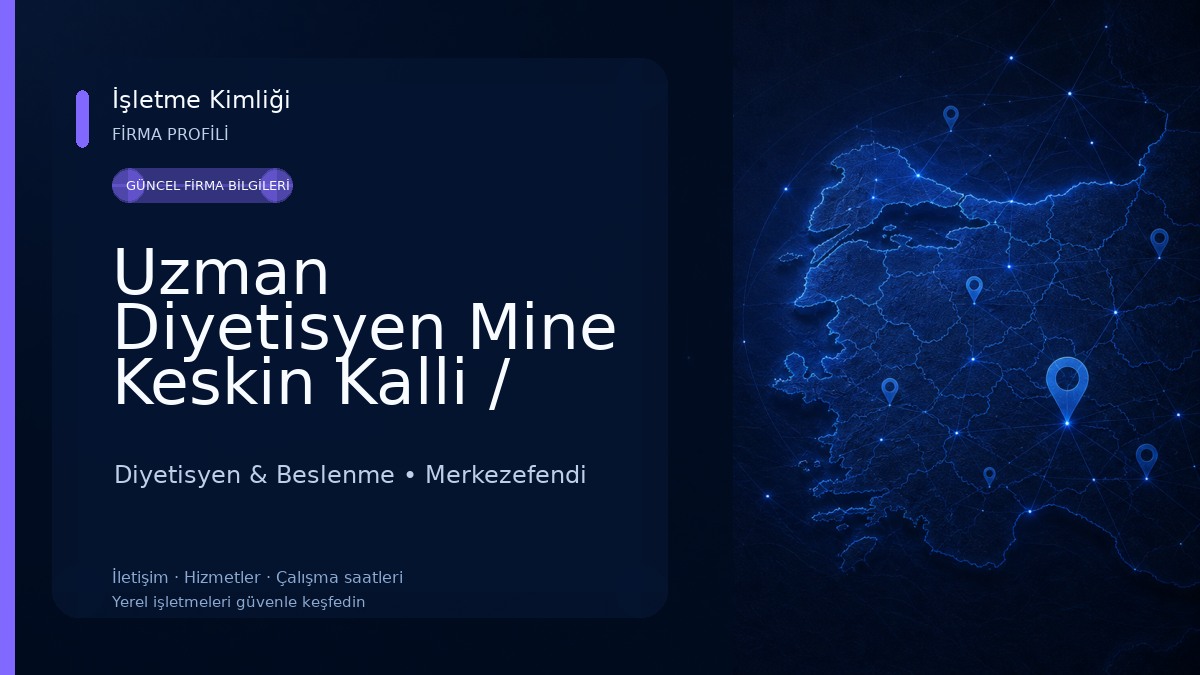 Uzman Diyetisyen Mine Keskin Kalli / Özel Sağlık Meslek Hizmet Birimi 